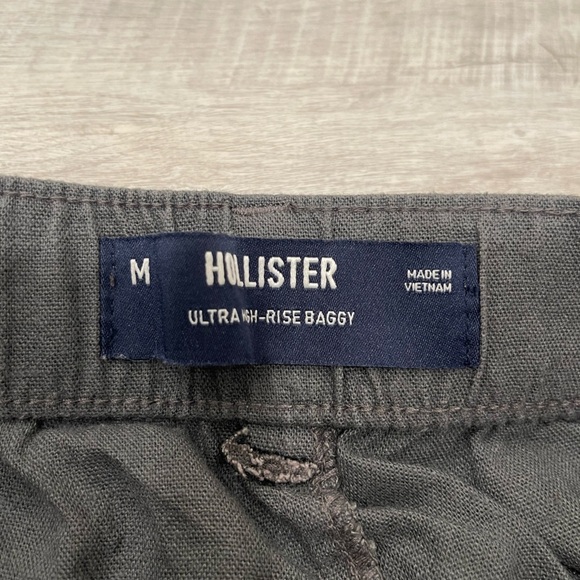 Hollister Grey Linen Blend Cargo Pants size Medium - Picture 4 of 6